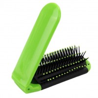 Portable Makeup Pocket Comb Folding Hair Brush with Mirror